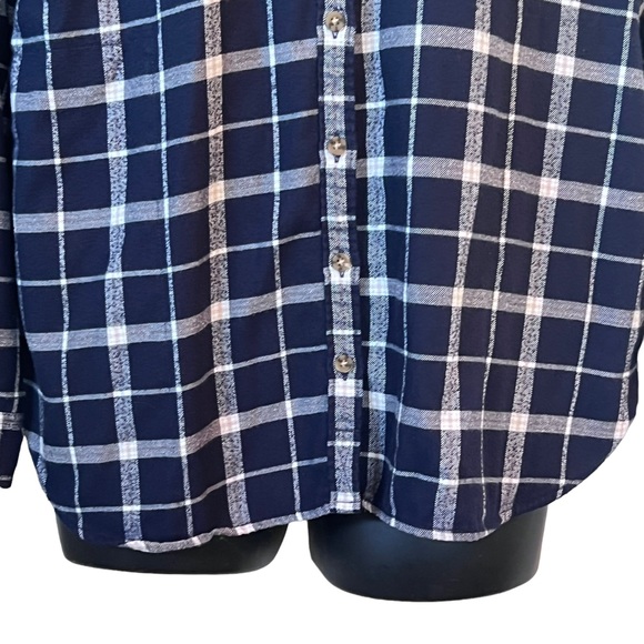 Women’s Abercrombie & Fitch Boyfriend Flannel ~ Blue/Whote Plaid ~ Size Women's - Picture 6 of 9